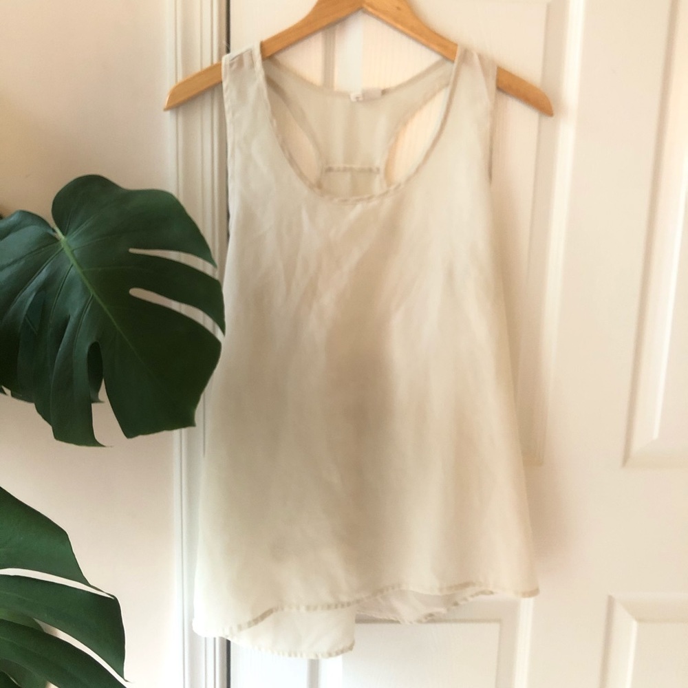 Vintage racer back cream blouse
